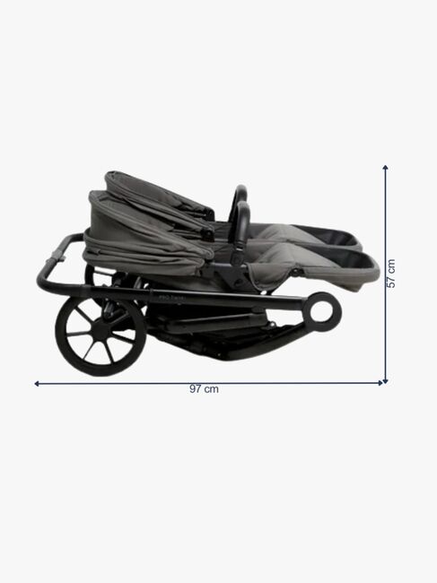 Beemoo Pro Twin 2 Søskenvogn, Mocha Grey