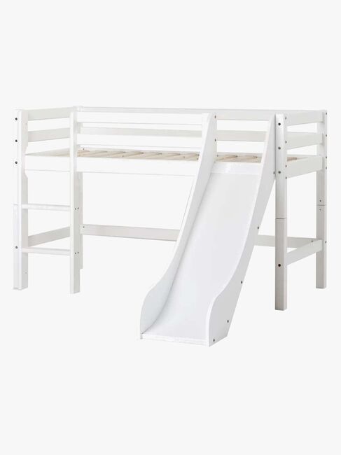 Hoppekids ECO Dream Halvhøy Loftseng med Sklie og Stige 90x200, Hvit