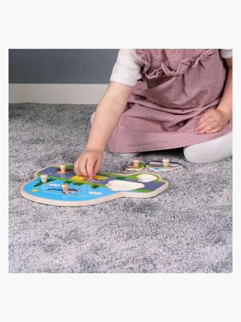 Barbo Toys Peppa Gris Knottepuslespill i Tre Kjøretøy 6 Brikker