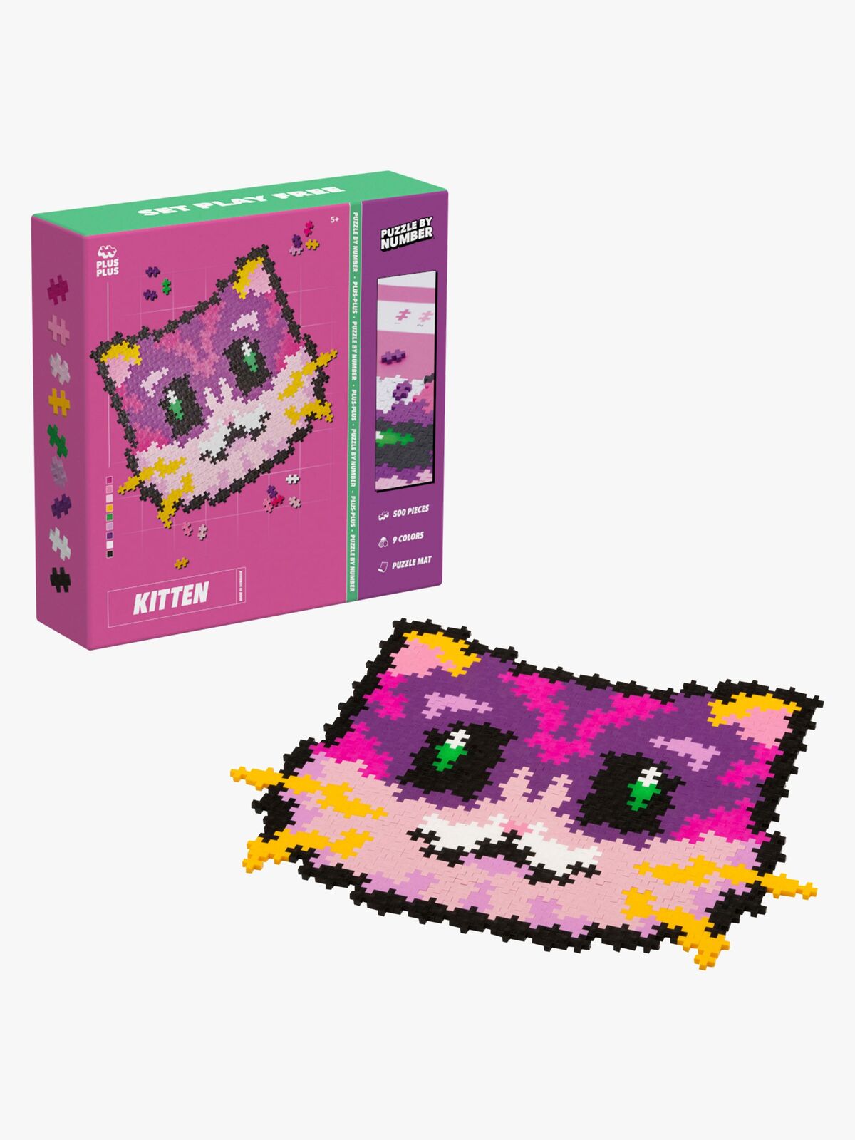 Plus-Plus Puzzle By Number Byggesett Kattunge 500 Deler