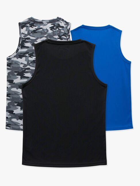 Hyperfied Bounce Tank Top 3-pack, Black/Camo Black/Blue