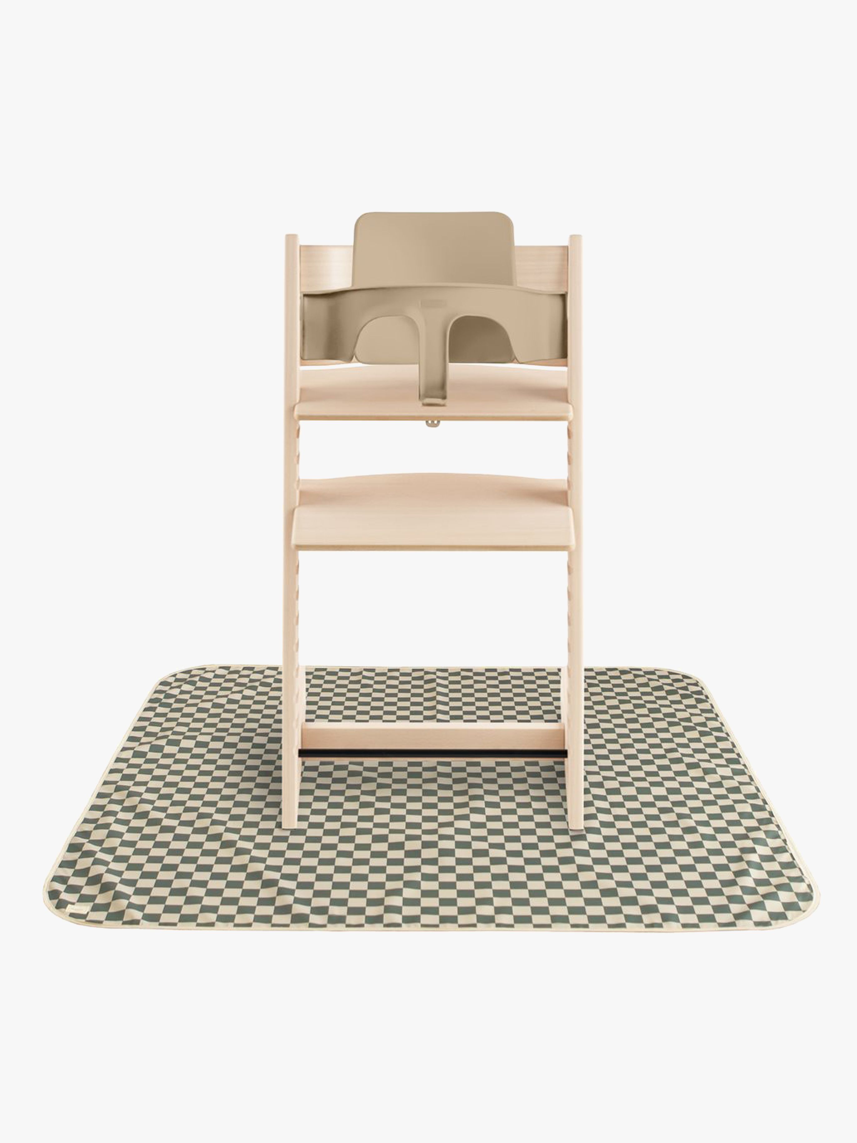 Mushie Gulvbeskyttelse til Matstol, Olive Check - Tilbehør - Polyester