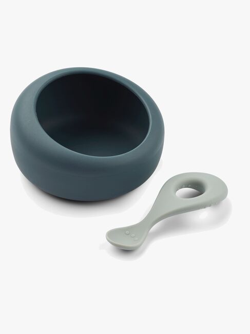 LIEWOOD Sparia Skål & Skje Sett, Whale blue/Dove blue