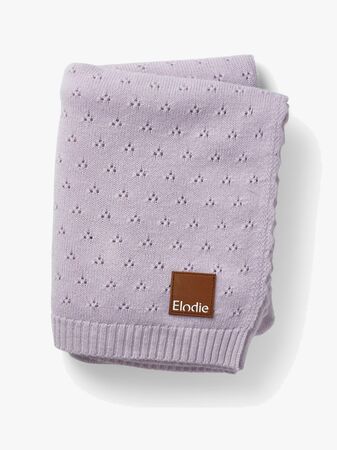 Elodie  Pointelle-strikket Teppe 100x75, Lavender Love