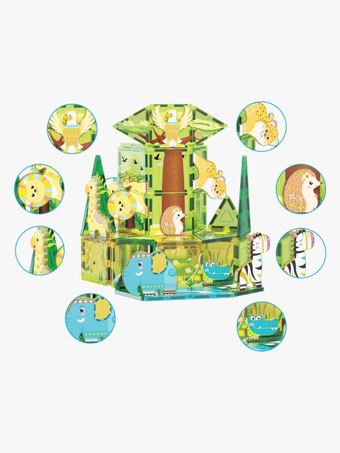 PicassoTiles Byggesett Safari med 8 Dyr 46 Deler