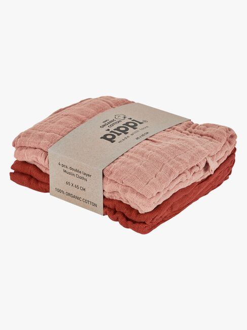 Pippi Musselinteppe 4-pack, Misty Rose