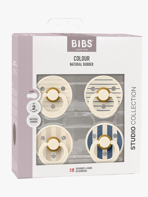 BIBS Studio Colour Smokk 4-Pakk Lateks Str 2, Pin Ivory Vanilla/Pin Ivory Steel Blue