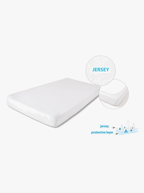 BabyMatex Hygienic Jersey Vanntett Stretchlaken til Barneseng 40 x 90 cm, Hvit