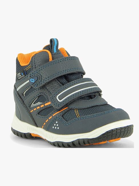 Leaf Kasuri WP Mid Sneakers, Navy/Orange