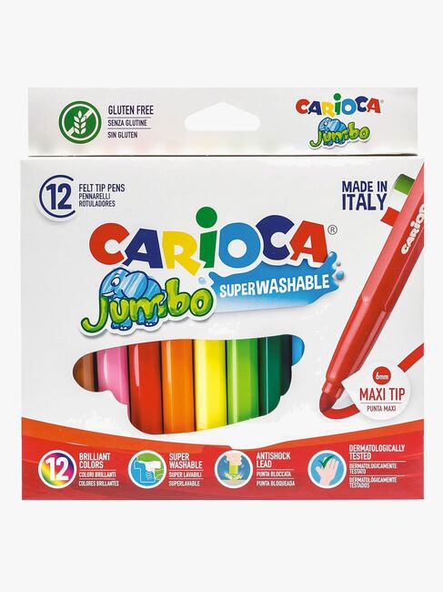 Carioca Jumbo Fibre-tip Penn Superwashable 12-Pakk