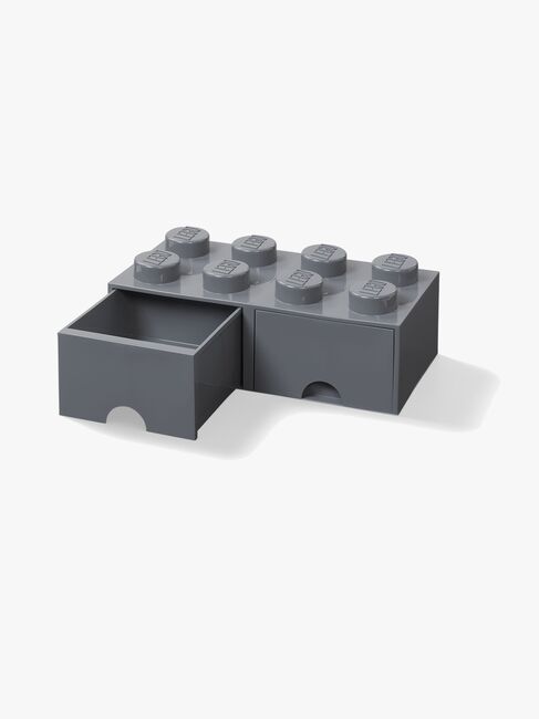 LEGO Oppbevaring Med Skuff 8, Dark Grey