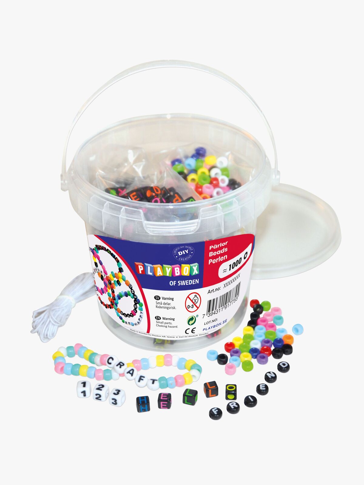 Playbox Bokstavperler I Bøtte 1000 Stk