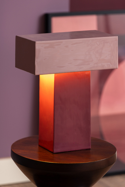 PresentTime Grato Recto Bordlampe, Dark Mauve/Soft Lavender