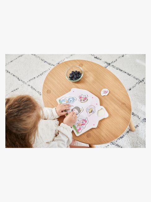 Barbo Toys Knottepuslespill Prinsesse & Enhjørning i Tre Lillie & Ellie 6 Brikker