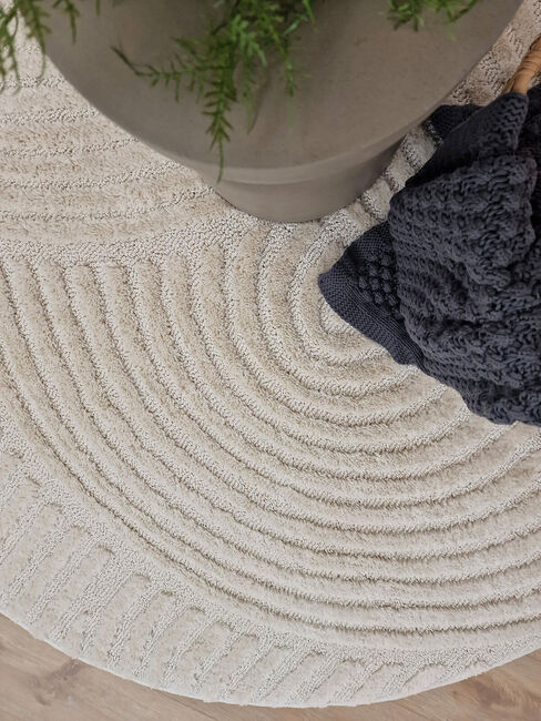 KMCarpets Doria Zen  Rundt Gulvteppe 160, Hvit