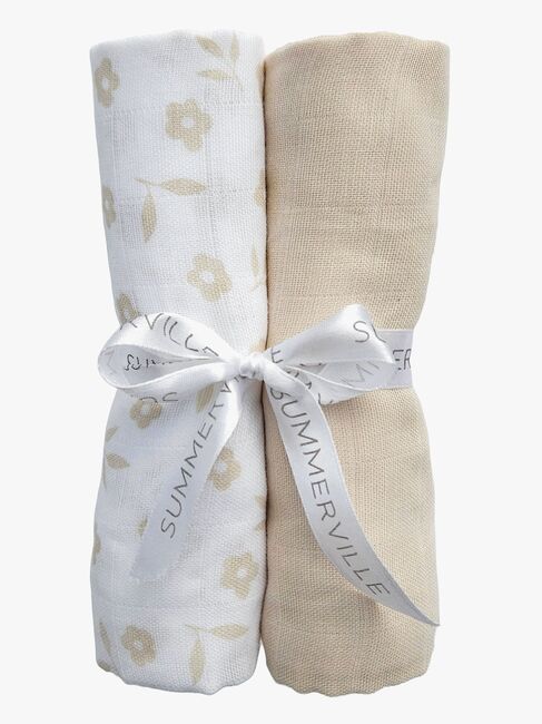 Summerville Organic Musselinteppe 2-Pakk, Petal/Sandshell