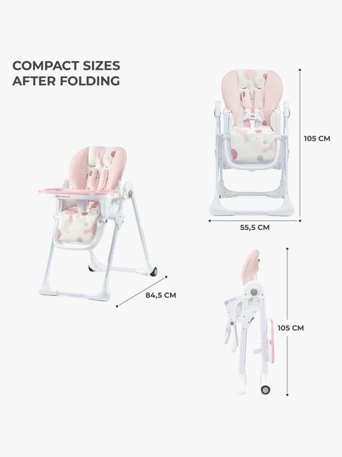 Kinderkraft Høy Stol YUMMY, Pink