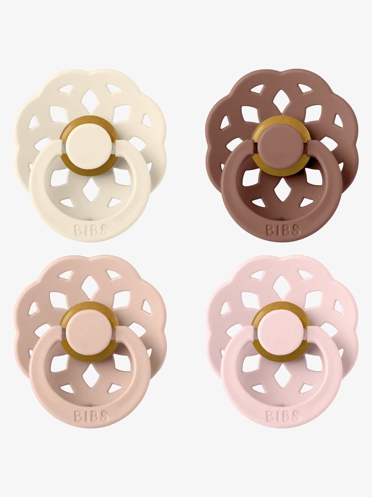 BIBS Boheme Smokk 4-Pakk Lateks Str 2, Ivory/Blush/Woodchuck/Blossom