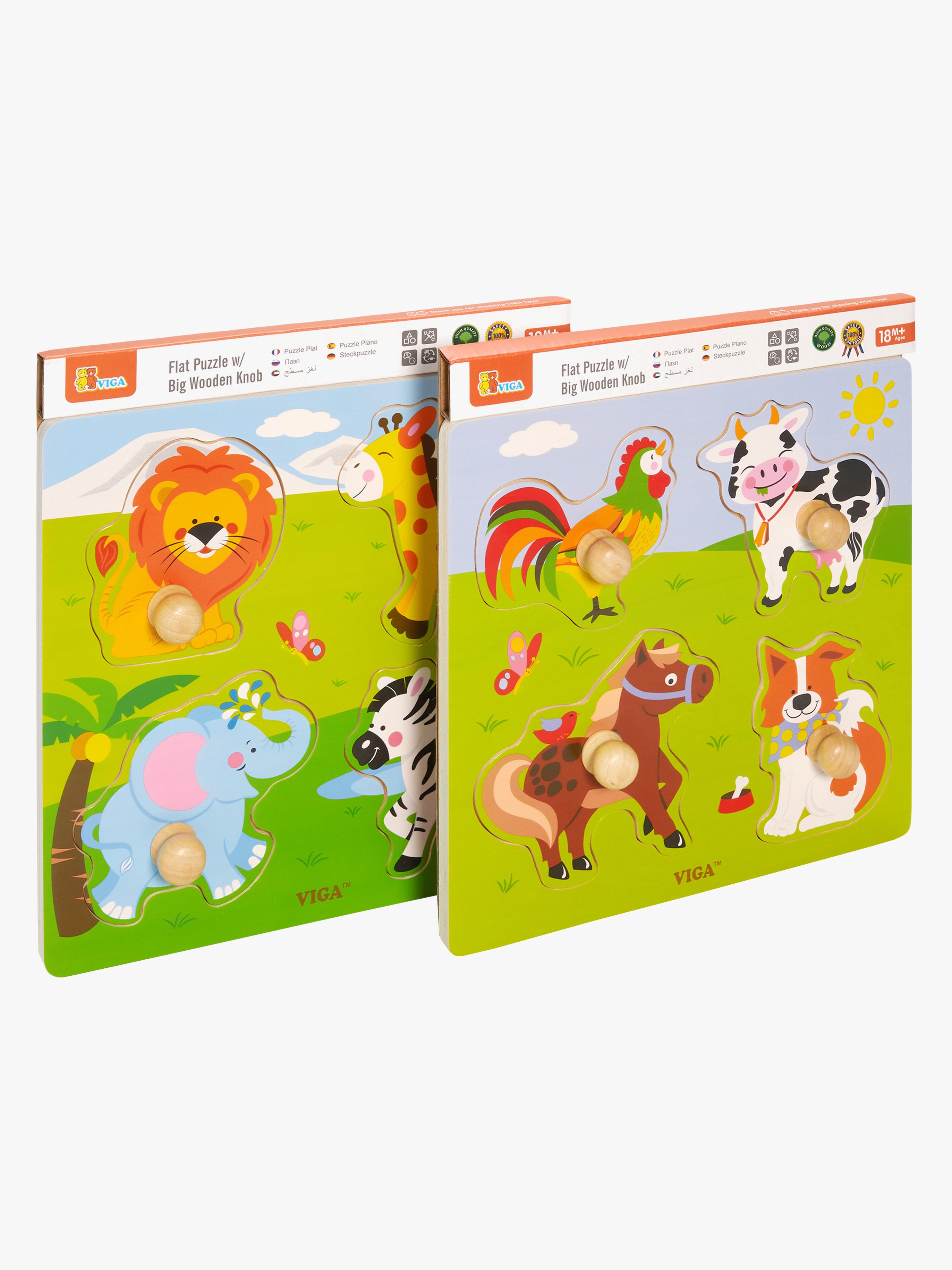 VIGA Knottpuslespill Dyr, 2-Pack - Knottepuslespill