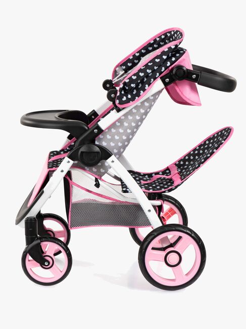 Bayer Design Twin Star Tvillingdukkevogn, Svart/Rosa