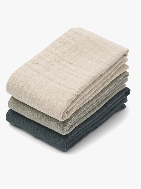 LIEWOOD Lewis Musselinteppe 3-Pack, Dove Blue