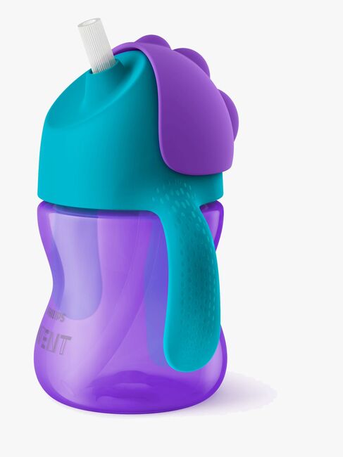 Philips Avent Sugerørkopp med Håndtak 200ml, Lilla/Turkis