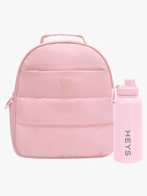 Heys The Puffer Ryggsekk 13L & Stål Vannflaske 946ml, Rose