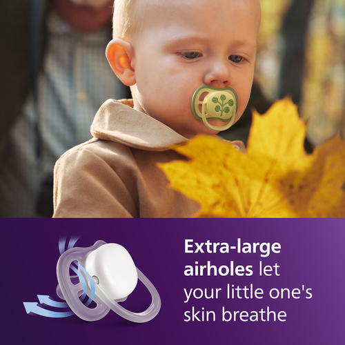 Philips Avent Ultra Air smokk Night 0-6 m, 2-pakning, gul/lilla