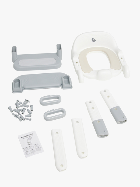 Beemoo CARE Assist Toalettsete med Stige, Grey/White