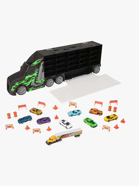 Teamsterz Metro City Lekesett Auto Transporter med 8 Biler