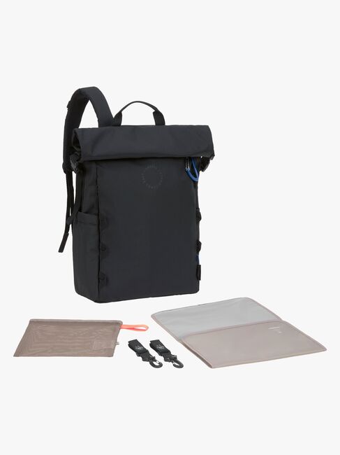 Lässig Outdoor Stelleveske Ryggsekk med Roll-top-åpning, Black