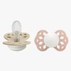 BIBS Infinity Smokker 2-Pack Silikon Str 2 Symmetrisk, Vanilla GLOW/Blush GLOW