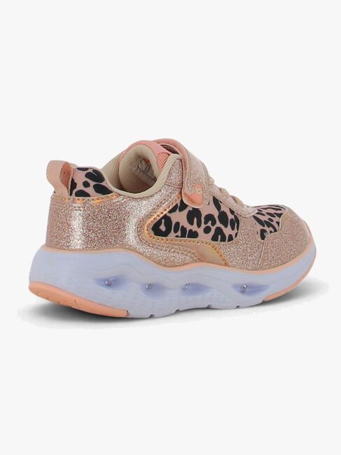 Leaf  Blinkende Sneakers, Leopard/Pink