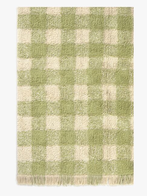 Lorena Canals Vaskbar Vichy Gulvteppe 150x180 cm, Matcha