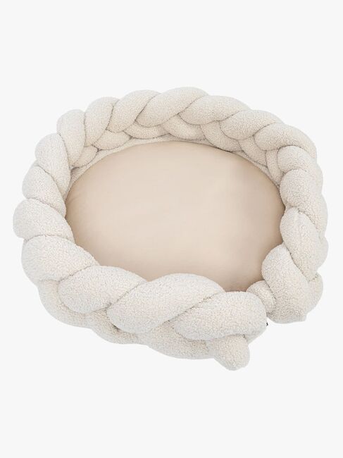 MeowBaby Bearly Babynest med Flettet Beskyttelse & Leketeppe, Cream