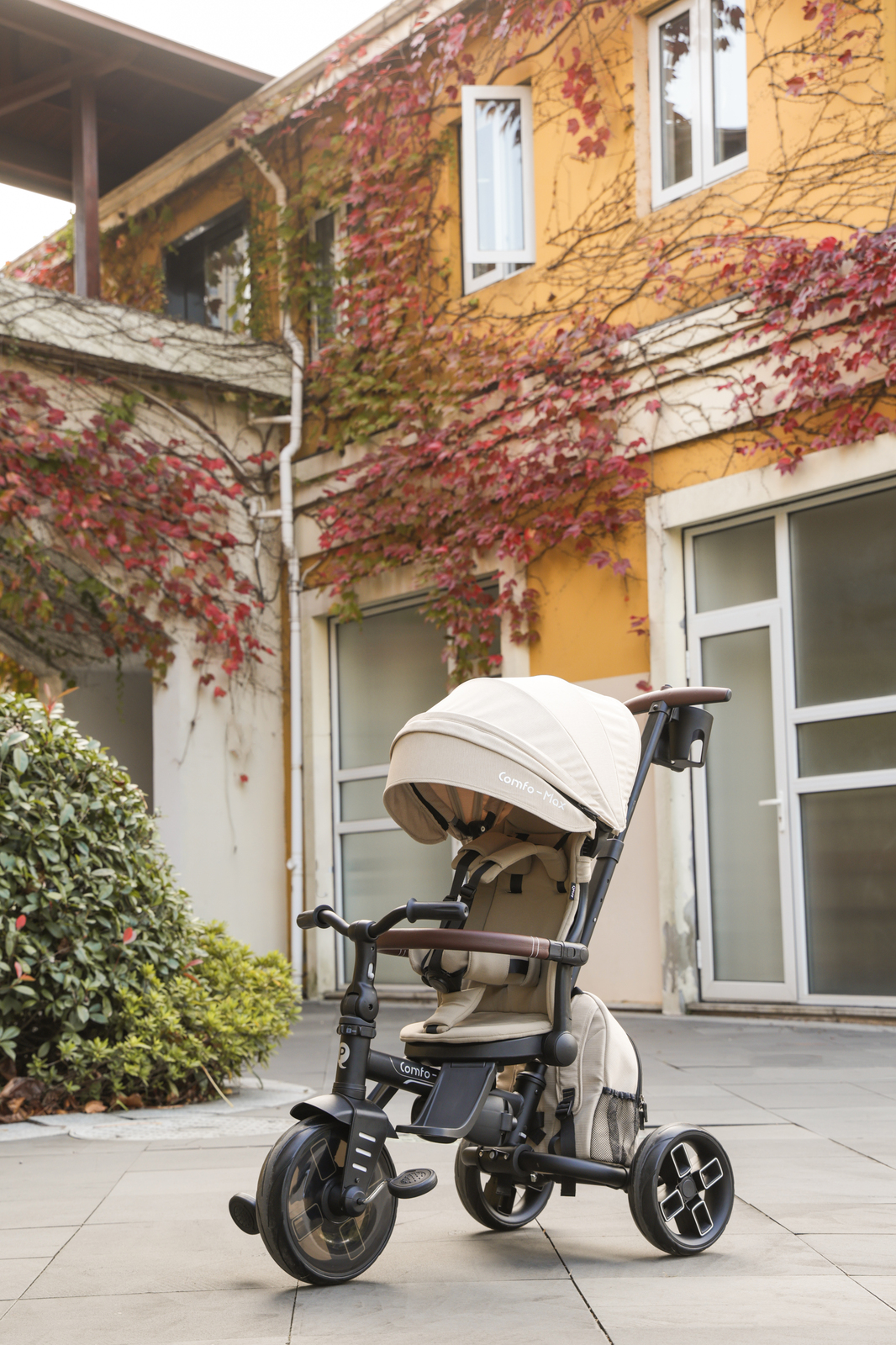 QPlay Comfo Max Sammenleggbar Trehjulssykkel, Beige