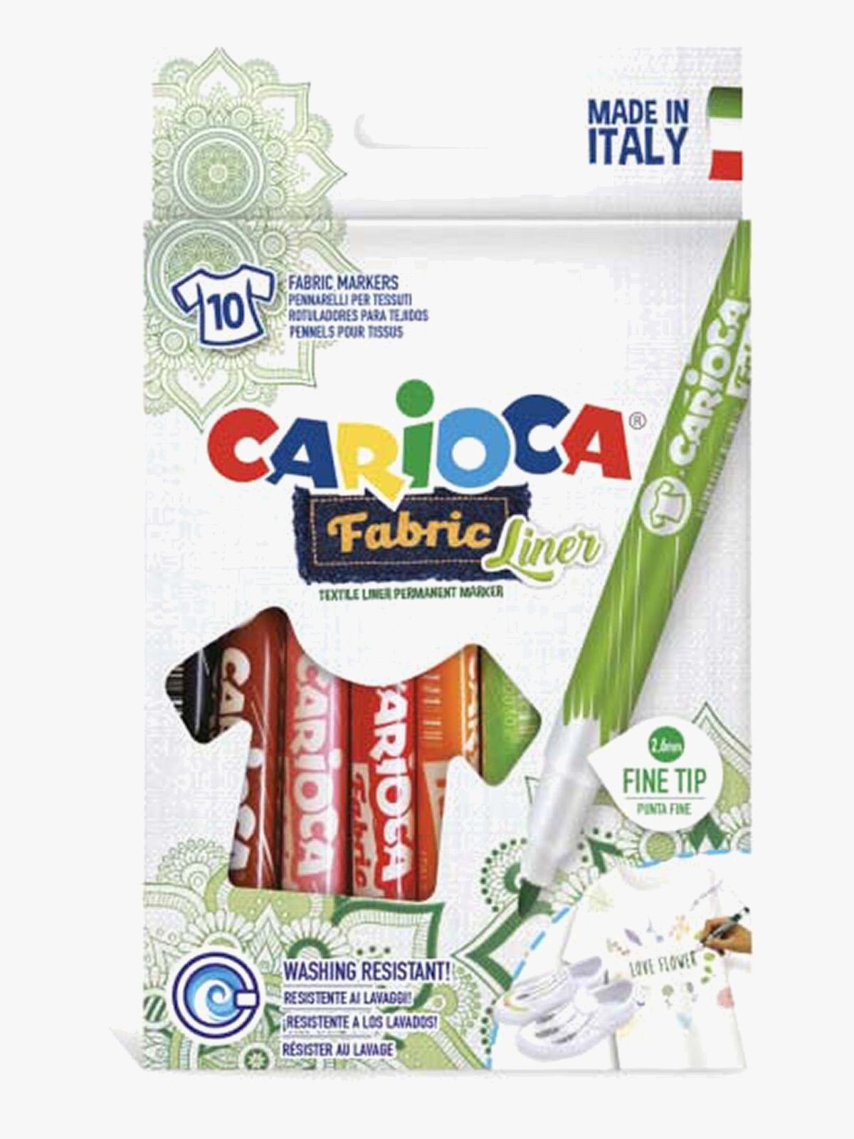 Carioca Tekstilpenner 10 Stk