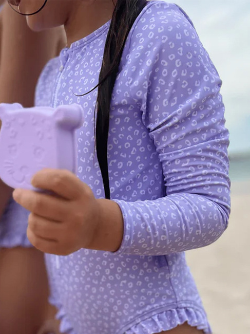 Swim Essentials  Langermet UV-Drakt, Lilla Leopard