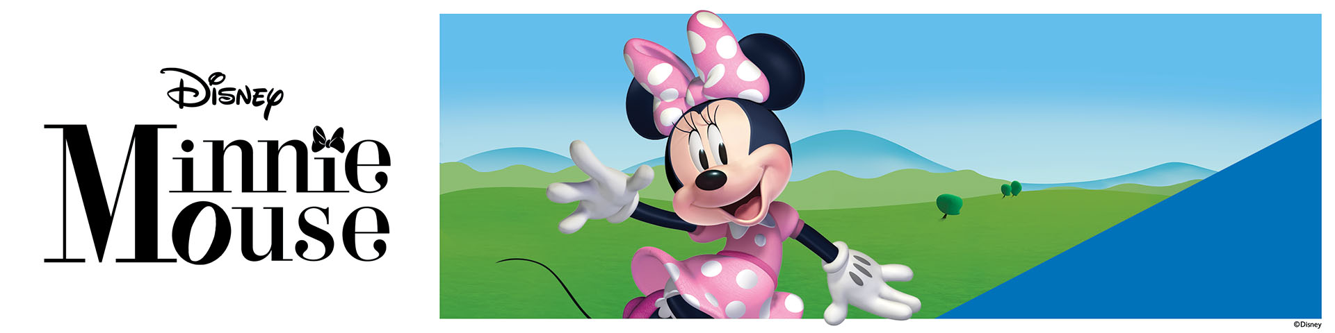 Minnie Mus vinker med teksten 'Disney Minnie Mouse'.