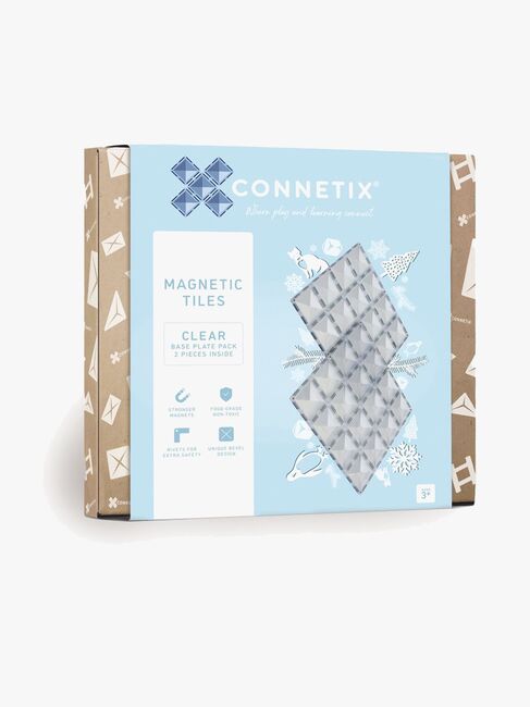 Connetix Magnetiske Byggeklosser Bunnplater Clear 2-Pakk