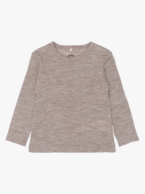 Mikk-Line  Langermet T-skjorte Merinoull, Melange Denver