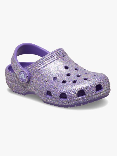 Crocs Classic Fantasy Glitter Kids Tøfler, Lilla