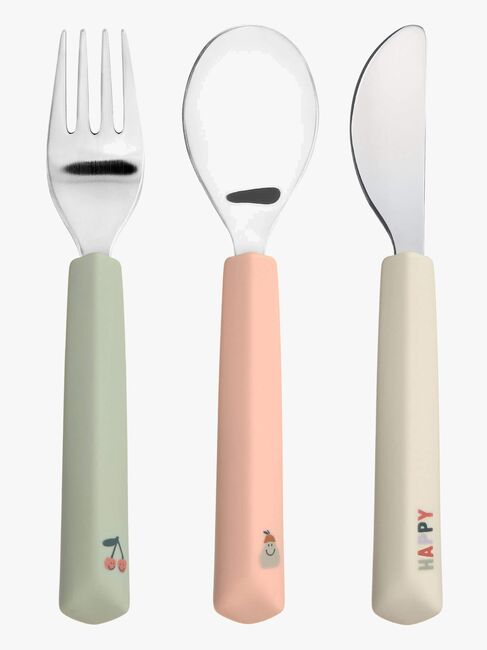 Lässig Bestikk med Silikonhåndtak 3-pakk, Happy Fruit Cherry