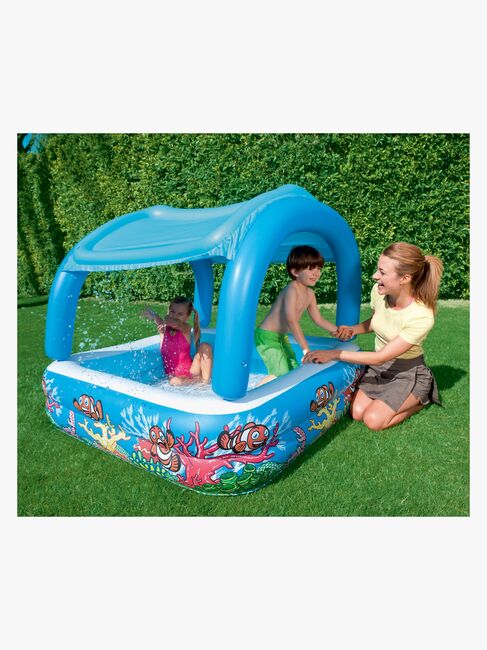 Bestway Barnebasseng med Solskjerm 147 cm, Blå
