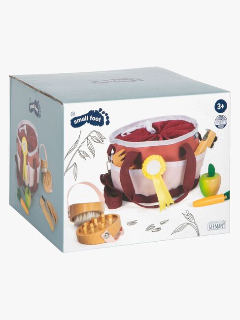 Lite fotpleiesett for hobbyhest, rød