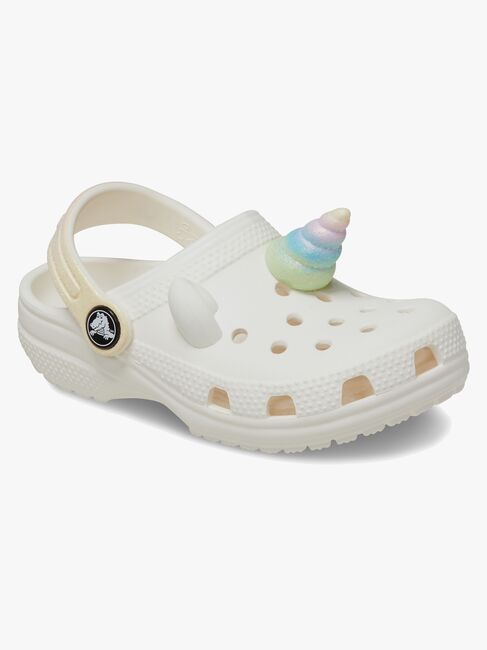 Crocs Classic IAM Rainbow Unicorn Kids Sandaler, Chalk