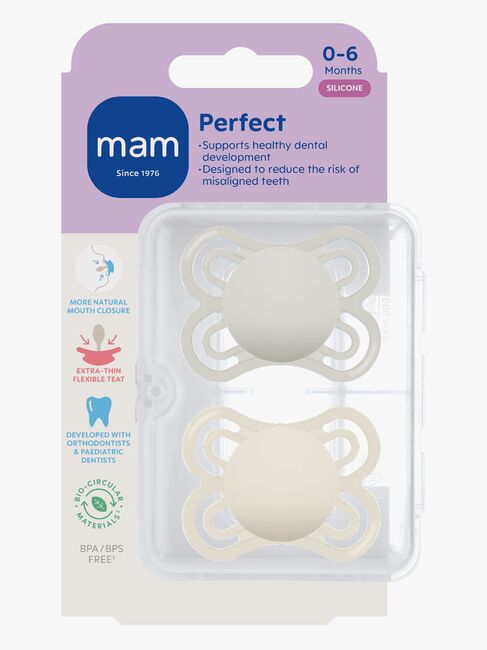 MAM Perfect Smokk Silikon 2-Pakk 0-6m, Nøytral