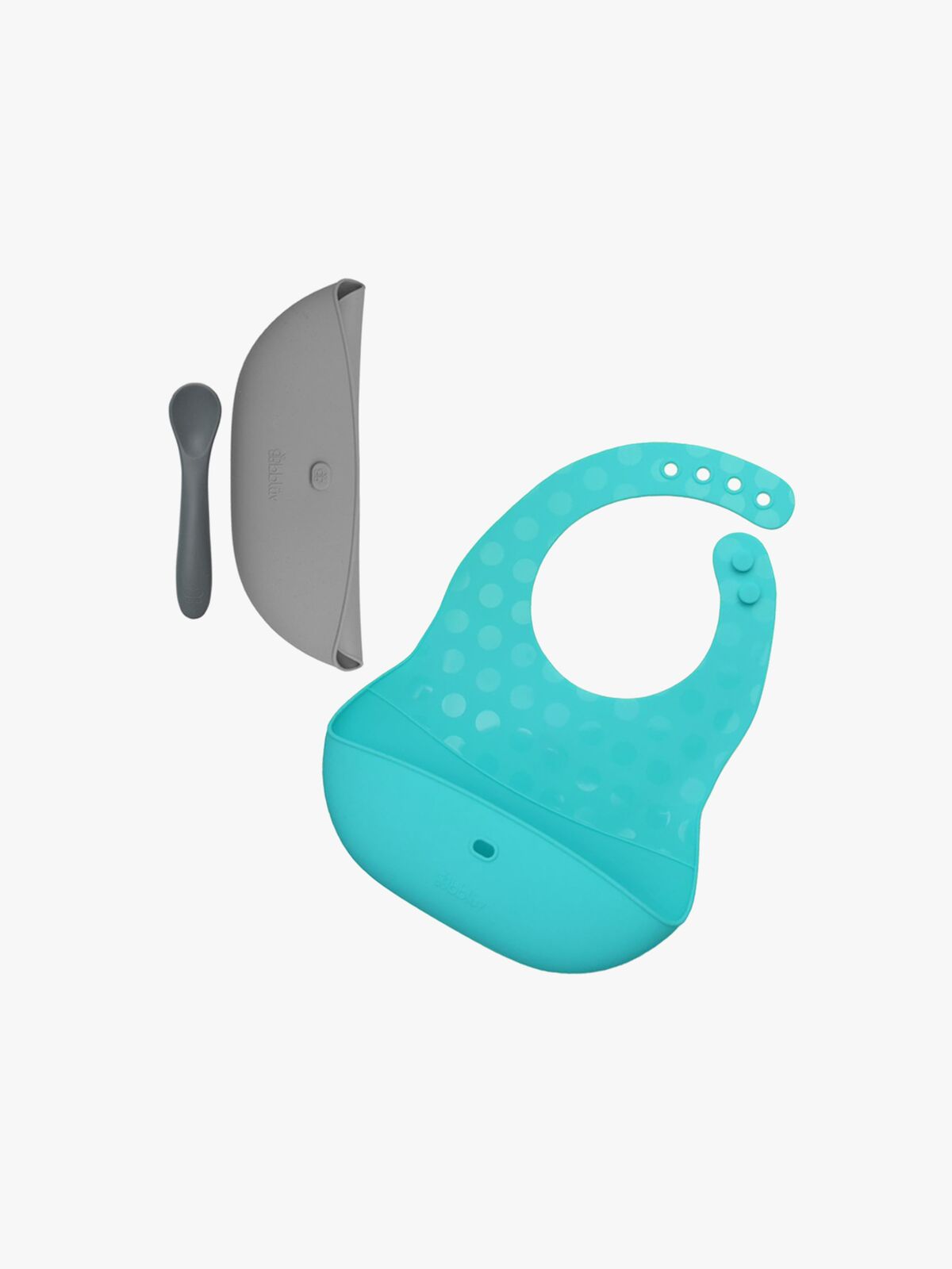 bblüv Smekketallerkener & Skje, Aqua/Grey