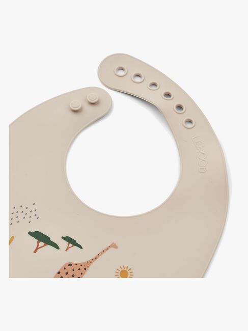 LIEWOOD Tilda Smekke med Trykk Silikon 2-Pack, Safari/Sandy