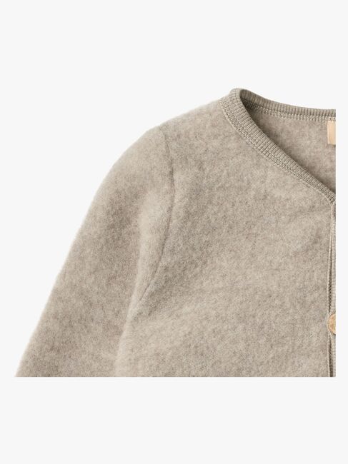 Wheat Kari Fleecejakke Merinoull, Khaki Melange